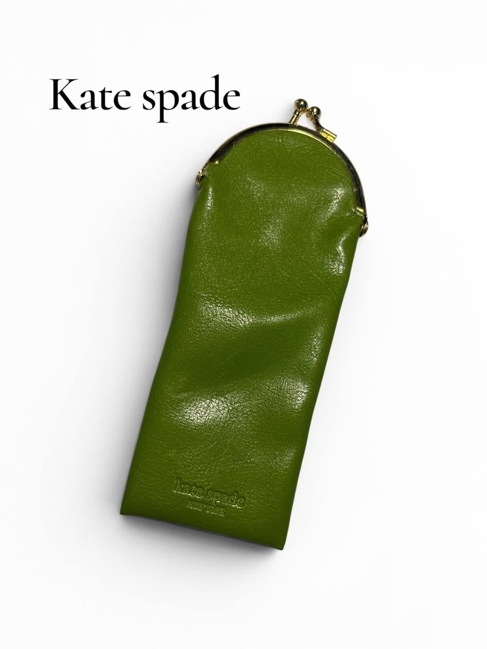 kate spade Lime Green Leather Kiss-Lock Glasses Sleeve